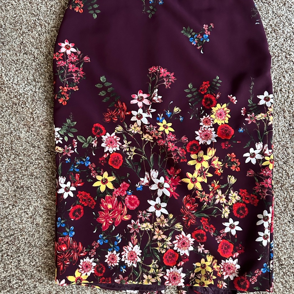 New York & Company Purple Pencil Skirt Knee-Length Cocktail